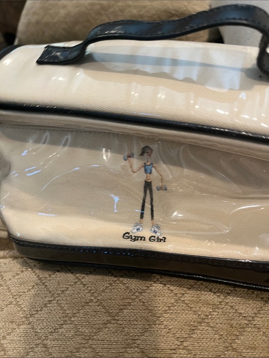 The Girls Other - The Girls Cream and Black Gym Girl Cosmetic Case
